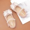 Shoes | Girl’s Flower Girl Shoes Princess Shoes Wedding Party Mary Jane Bowknot Pearl Rhinestone Leatherette Flat Heel Shoes Apricot – Girls