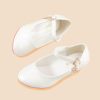 Shoes | Girl’s Flower Girl Shoes Wedding Daily Mary Jane Faux Leather Round Toe Low Heel Shoes White – Girls