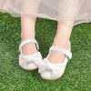 Shoes | Girl’s Flower Girl Shoes Wedding Daily Party Mary Jane Bowknot Faux Leather Round Toe Flat Heel Shoes White – Girls