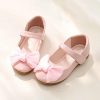 Shoes | Girl’s Flower Girl Shoes Wedding Daily Party Mary Jane Bowknot Faux Leather Round Toe Flat Heel Shoes White – Girls