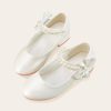 Shoes | Girl’s Flower Girl Shoes Wedding Daily Party Mary Jane Junior Bridesmaid Shoes Bowknot Pearl Faux Leather Round Toe Low Heel Shoes White – Girls