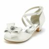 Shoes | Girl’s Flower Girl Shoes Wedding Party Bowknot Crystal Satin Round Toe Low Heel Shoes Pink – Girls