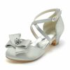 Shoes | Girl’s Flower Girl Shoes Wedding Party Bowknot Crystal Satin Round Toe Low Heel Shoes Pink – Girls