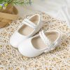 Shoes | Girl’s Flower Girl Shoes Wedding Party Bowknot Faux Leather Point Toe Flat Heel Shoes White – Girls