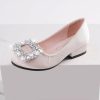 Shoes | Girl’s Flower Girl Shoes Wedding Party Closed Toe Crystal Satin Low Heel Shoes White – Girls