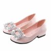 Shoes | Girl’s Flower Girl Shoes Wedding Party Closed Toe Crystal Satin Low Heel Shoes White – Girls