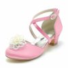 Shoes | Girl’s Flower Girl Shoes Wedding Party Flower Pearl Satin Round Toe Low Heel Shoes White – Girls