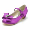 Shoes | Girl’s Flower Girl Shoes Wedding Party Mary Jane Bowknot Crystal Satin Round Toe Low Heel Shoes Pink – Girls