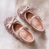 Shoes | Girl’s Flower Girl Shoes Wedding Party Mary Jane Bowknot Pearl Glitter Faux Leather Round Toe Flat Heel Shoes Pink – Girls