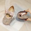 Shoes | Girl’s Flower Girl Shoes Wedding Party Mary Jane Bowknot Pearl Glitter Faux Leather Round Toe Flat Heel Shoes Pink – Girls