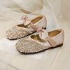 Shoes | Girl’s Flower Girl Shoes Wedding Party Mary Jane Bowknot Pearl Glitter Faux Leather Round Toe Flat Heel Shoes Pink – Girls