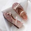 Shoes | Girl’s Flower Girl Shoes Wedding Party Mary Jane Bowknot Pearl Glitter Faux Leather Round Toe Flat Heel Shoes Pink – Girls