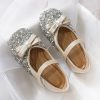 Shoes | Girl’s Flower Girl Shoes Wedding Party Mary Jane Bowknot Pearl Glitter Faux Leather Round Toe Flat Heel Shoes Pink – Girls