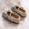 Shoes | Girl’s Flower Girl Shoes Wedding Party Mary Jane Bowknot Pearl Glitter Faux Leather Round Toe Flat Heel Shoes Pink – Girls