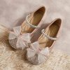 Shoes | Girl’s Flower Girl Shoes Wedding Party Mary Jane Bowknot Rhinestone Glitter Faux Leather Round Toe Flat Heel Shoes Pink – Girls