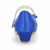 Shoes | Girl’s Flower Girl Shoes Wedding Party Mary Jane Bowknot Rhinestone Satin Round Toe Low Heel Shoes Blue – Girls