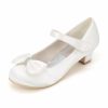 Shoes | Girl’s Flower Girl Shoes Wedding Party Mary Jane Bowknot Rhinestone Satin Round Toe Low Heel Shoes Champagne – Girls