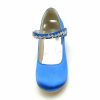 Shoes | Girl’s Flower Girl Shoes Wedding Party Mary Jane Crystal Satin Round Toe Low Heel Shoes White – Girls