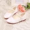 Shoes | Girl’s Flower Girl Shoes Wedding Party Mary Jane Junior Bridesmaid Shoes Bowknot Pearl Leatherette Flat Heel Shoes White – Girls