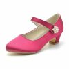 Shoes | Girl’s Flower Girl Shoes Wedding Party Mary Jane Pearl Satin Round Toe Low Heel Shoes Champagne – Girls