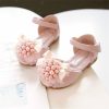 Shoes | Girl’s Flower Girl Shoes Wedding Party Peep Toe Flower Pearl Leatherette Flat Heel Shoes White – Girls