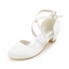 Shoes | Girl’s Flower Girl Shoes Wedding Party Satin Round Toe Low Heel Shoes White – Girls