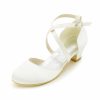 Shoes | Girl’s Flower Girl Shoes Wedding Party Satin Round Toe Low Heel Shoes White – Girls