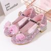 Shoes | Girl’s Princess Shoes Party Cosplay Mary Jane Rhinestone Butterfly Glitter Round Toe Flat Heel Shoes Pink – Girls