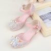 Shoes | Girl’s Princess Shoes Wedding Party Cosplay Closed Toe Junior Bridesmaid Shoes Crystal Glitter Low Heel Shoes Silver – Girls