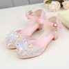 Shoes | Girl’s Princess Shoes Wedding Party Cosplay Closed Toe Junior Bridesmaid Shoes Crystal Glitter Low Heel Shoes Silver – Girls