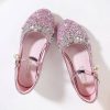 Shoes | Girl’s Princess Shoes Wedding Party Cosplay Mary Jane Junior Bridesmaid Shoes Rhinestone Glitter Round Toe Low Heel Shoes Silver – Girls