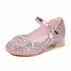 Shoes | Girl’s Princess Shoes Wedding Party Cosplay Mary Jane Junior Bridesmaid Shoes Rhinestone Glitter Round Toe Low Heel Shoes Silver – Girls