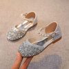 Shoes | Girl’s Princess Shoes Wedding Party Cosplay Pearl Glitter Round Toe Flat Heel Shoes Silver – Girls