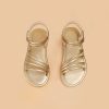 Shoes | Girl’s Sandals Daily Beach Faux Leather Open Toe Flat Heel Shoes Gold – Girls