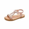 Shoes | Girl’s Sandals Daily Beach Pearl Faux Leather Open Toe Flat Heel Shoes White – Girls