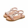 Shoes | Girl’s Sandals Daily Beach Pearl Faux Leather Open Toe Flat Heel Shoes White – Girls