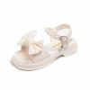 Shoes | Girl’s Sandals Daily Party Beach Bowknot Pearl Lace Faux Leather Open Toe Flat Heel Shoes White – Girls