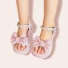 Shoes | Girl’s Sandals Daily Party Beach Bowknot Pearl Lace Faux Leather Open Toe Flat Heel Shoes White – Girls