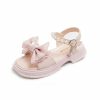 Shoes | Girl’s Sandals Daily Party Beach Bowknot Pearl Lace Faux Leather Open Toe Flat Heel Shoes White – Girls