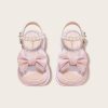 Shoes | Girl’s Sandals Daily Party Beach Bowknot Pearl Lace Faux Leather Open Toe Flat Heel Shoes White – Girls