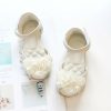 Shoes | Girl’s Sandals Flower Girl Shoes Wedding Daily Party Peep Toe Flower Leatherette Flat Heel Shoes Ivory – Girls