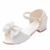 Shoes | Girl’s Sandals Flower Girl Shoes Wedding Daily Party Peep Toe Junior Bridesmaid Shoes Pearl Rhinestone Glitter Low Heel Shoes White – Girls