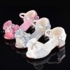 Shoes | Girl’s Sandals Flower Girl Shoes Wedding Daily Party Peep Toe Junior Bridesmaid Shoes Pearl Rhinestone Glitter Low Heel Shoes White – Girls