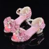 Shoes | Girl’s Sandals Flower Girl Shoes Wedding Daily Party Peep Toe Junior Bridesmaid Shoes Pearl Rhinestone Glitter Low Heel Shoes White – Girls