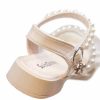 Shoes | Girl’s Sandals Flower Girl Shoes Wedding Party Beach Pearl Ruched Faux Leather Open Toe Low Heel Shoes Beige – Girls