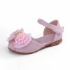 Shoes | Girl’s Sandals Flower Girl Shoes Wedding Party Bowknot Pearl Rhinestone Faux Leather Peep Toe Flat Heel Shoes Beige – Girls