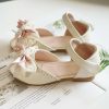 Shoes | Girl’s Sandals Flower Girl Shoes Wedding Party Peep Toe Junior Bridesmaid Shoes Bowknot Pearl Leatherette Flat Heel Shoes Apricot – Girls