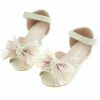 Shoes | Girl’s Sandals Flower Girl Shoes Wedding Party Peep Toe Junior Bridesmaid Shoes Bowknot Pearl Leatherette Flat Heel Shoes Apricot – Girls