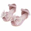 Shoes | Girl’s Sandals Flower Girl Shoes Wedding Party Peep Toe Junior Bridesmaid Shoes Bowknot Pearl Leatherette Flat Heel Shoes Apricot – Girls