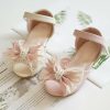 Shoes | Girl’s Sandals Flower Girl Shoes Wedding Party Peep Toe Junior Bridesmaid Shoes Bowknot Pearl Leatherette Flat Heel Shoes Apricot – Girls